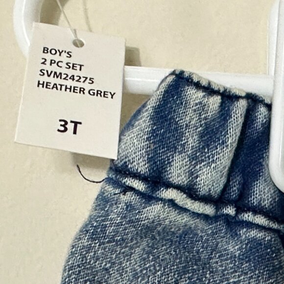 NWT 7 For All Mankind 2 Piece Set Knit Denim/Jean Shorts and Polo Shirt  Boys 3T - Picture 6 of 10